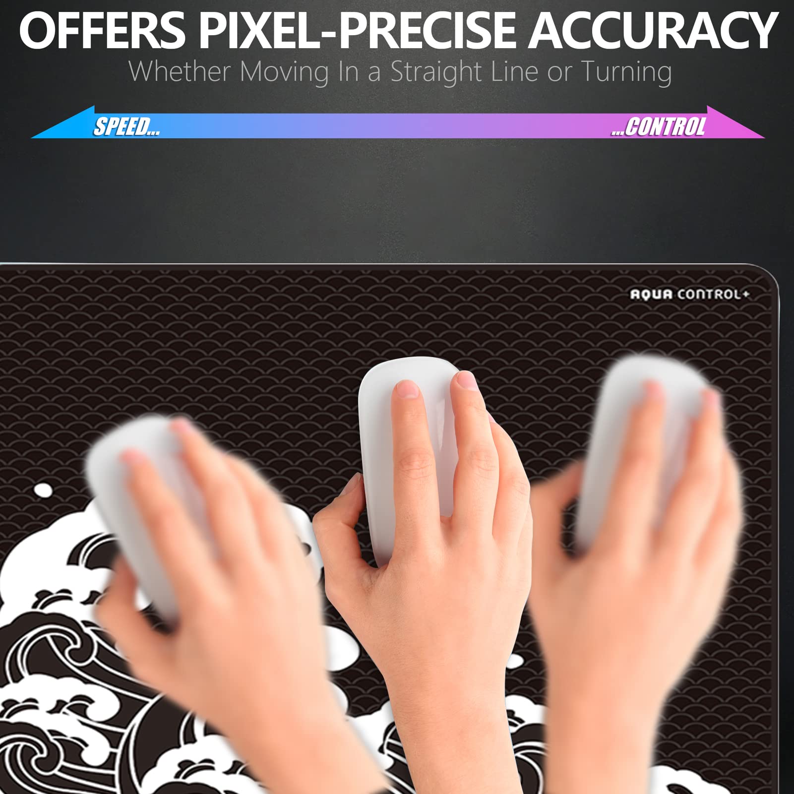 X-Raypad Aqua Control Plus Wave Gaming Mouse Pad - Ultra-Precision Surface for Speed & Control | Consistent X/Y Axis Glide | Ideal for FPS Gaming & Low DPI Esports Players | Perfect for Competitive Gaming & Office Work