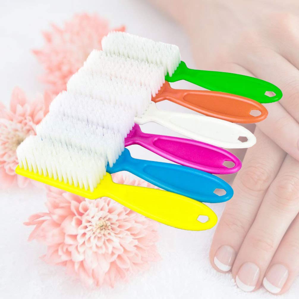 Healifty 4pcs Long Handle Nail Brushes for Cleaning & Makeup - Salon & Home Use
