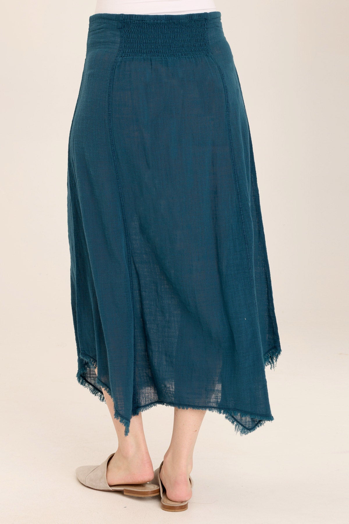 Zuri Gauze Handkerchief Casual Midi Skirt - Breathable Summer Skirt for Women | Boho Beach Skirt, Vacation Dress, Lounge Skirt for Casual Outings & Travel