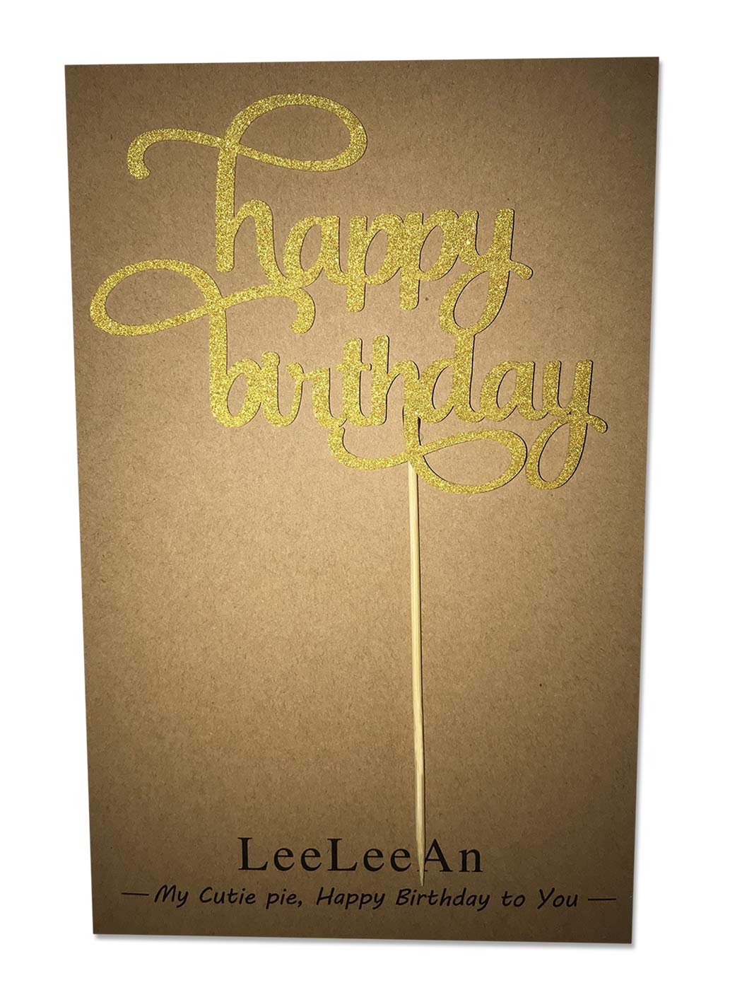 Gold Glitter Happy Birthday Cake Topper - Single-Sided Photo Booth Prop for 1st Anniversary & Cake Smash Decor | Party Supplies for Birthday Celebrations, Baby Showers & Special Events