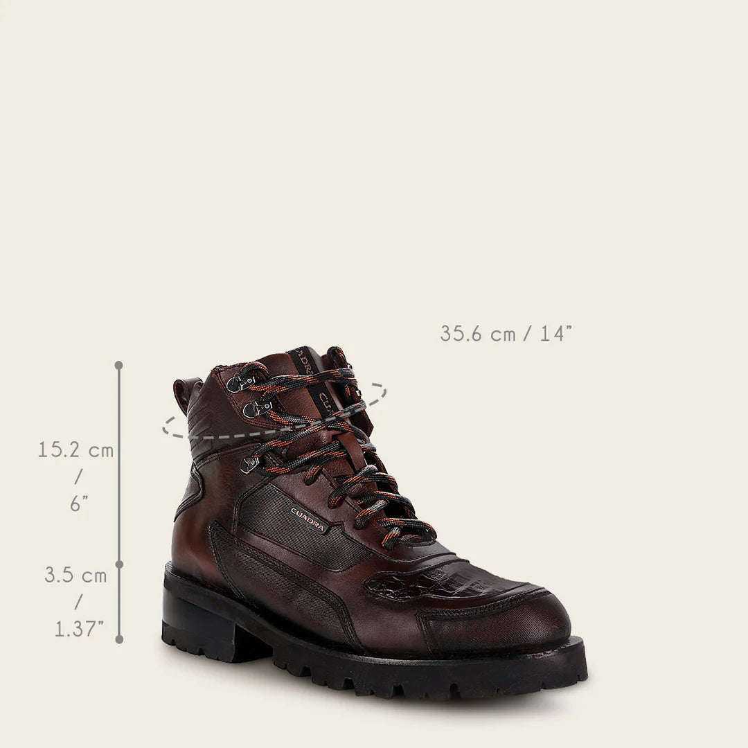 Men's Cuadra Chocolate Casual Fashion Caiman Ankle Boots - Stylish & Comfortable for Everyday Wear, Office, and Outdoor Activities