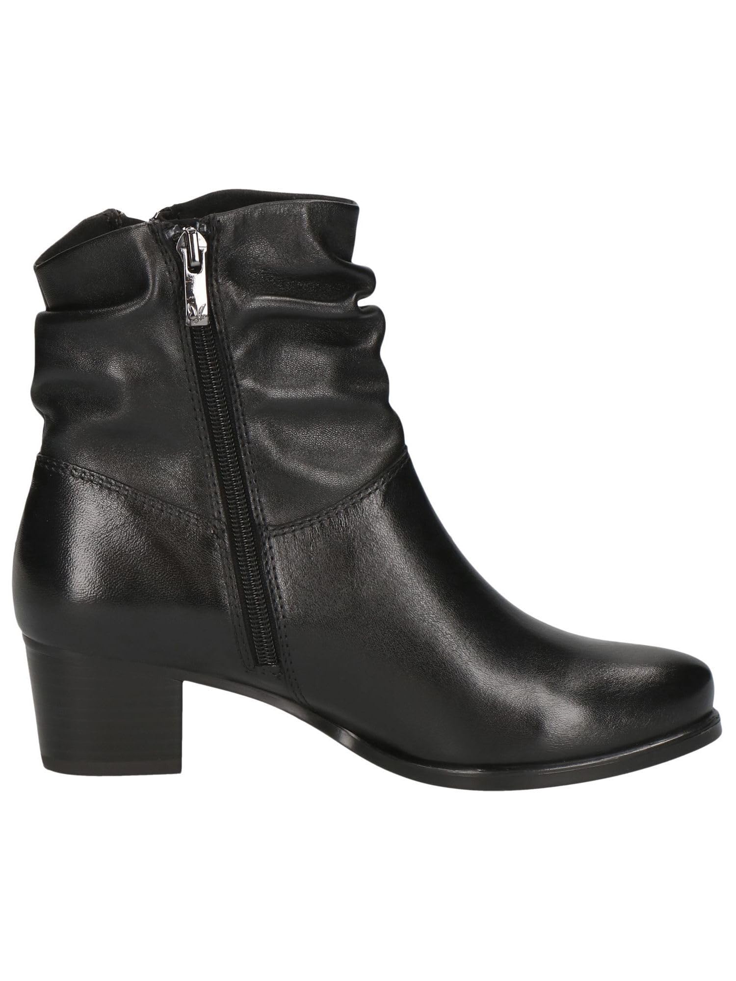 Caprice Women's Twin Zip Chelsea Boots - Black Leather Ankle Boots for Fall & Winter | Fashionable & Comfortable for Work, Casual & Outdoor Wear