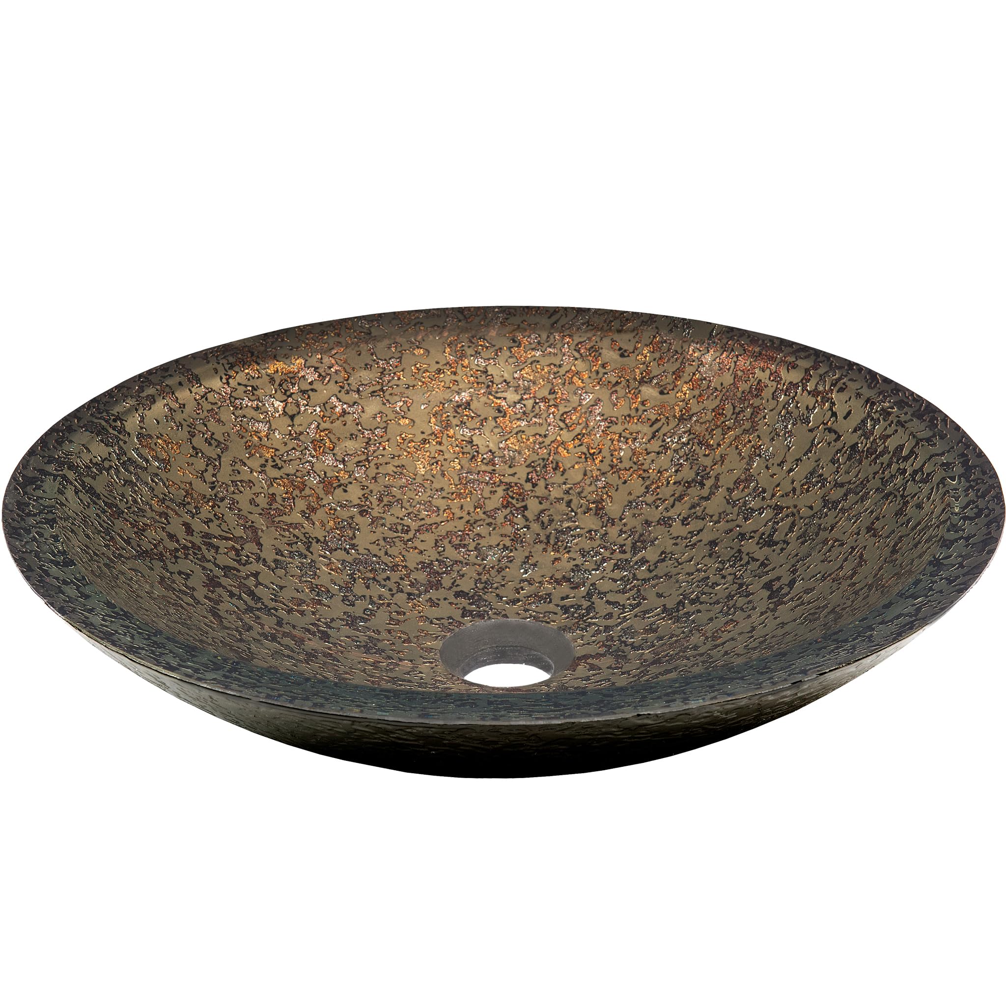 Novatto LAGHETTO Modern Glass Vessel Bathroom Sink - Round Above Counter Bathroom Vanity Sink for Contemporary Home & Hotel Decor