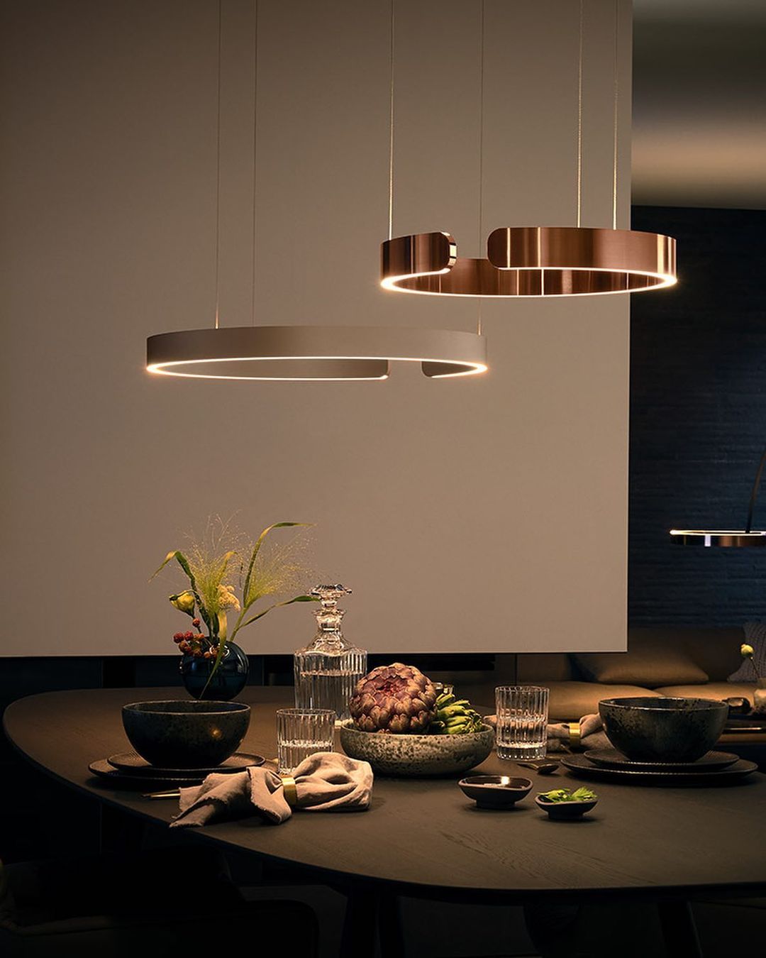 Modern Circular Chandelier - Elegant Round Ceiling Light Fixture for Dining Room, Living Room & Bedroom | Perfect for Home Decor & Interior Design