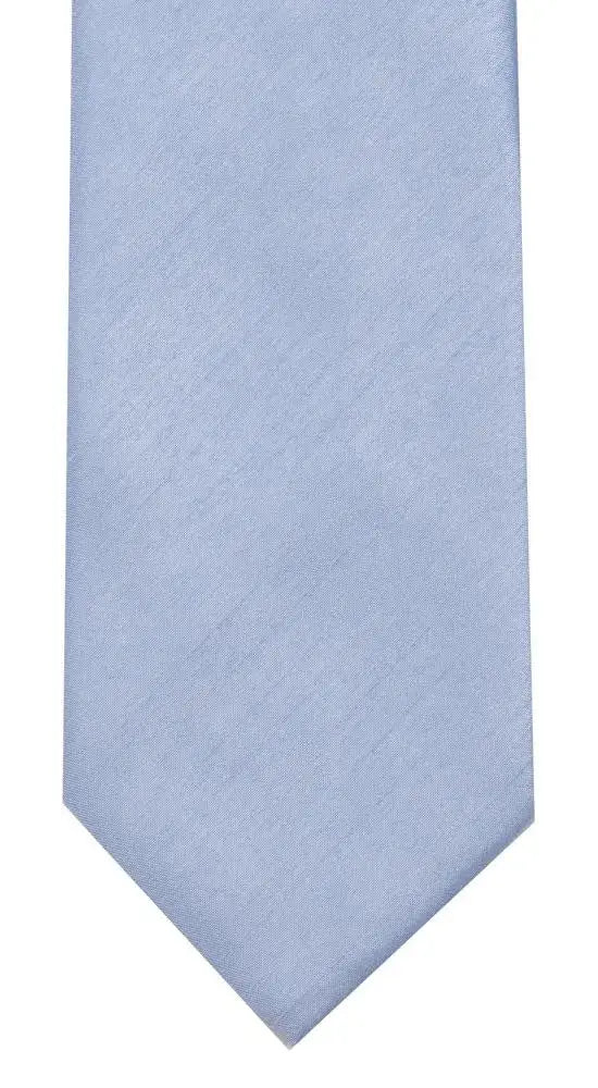 LA Smith Sky Blue Shantung Silk Tie and Pocket Square Set - Elegant Formal Accessories for Weddings, Business & Special Occasions