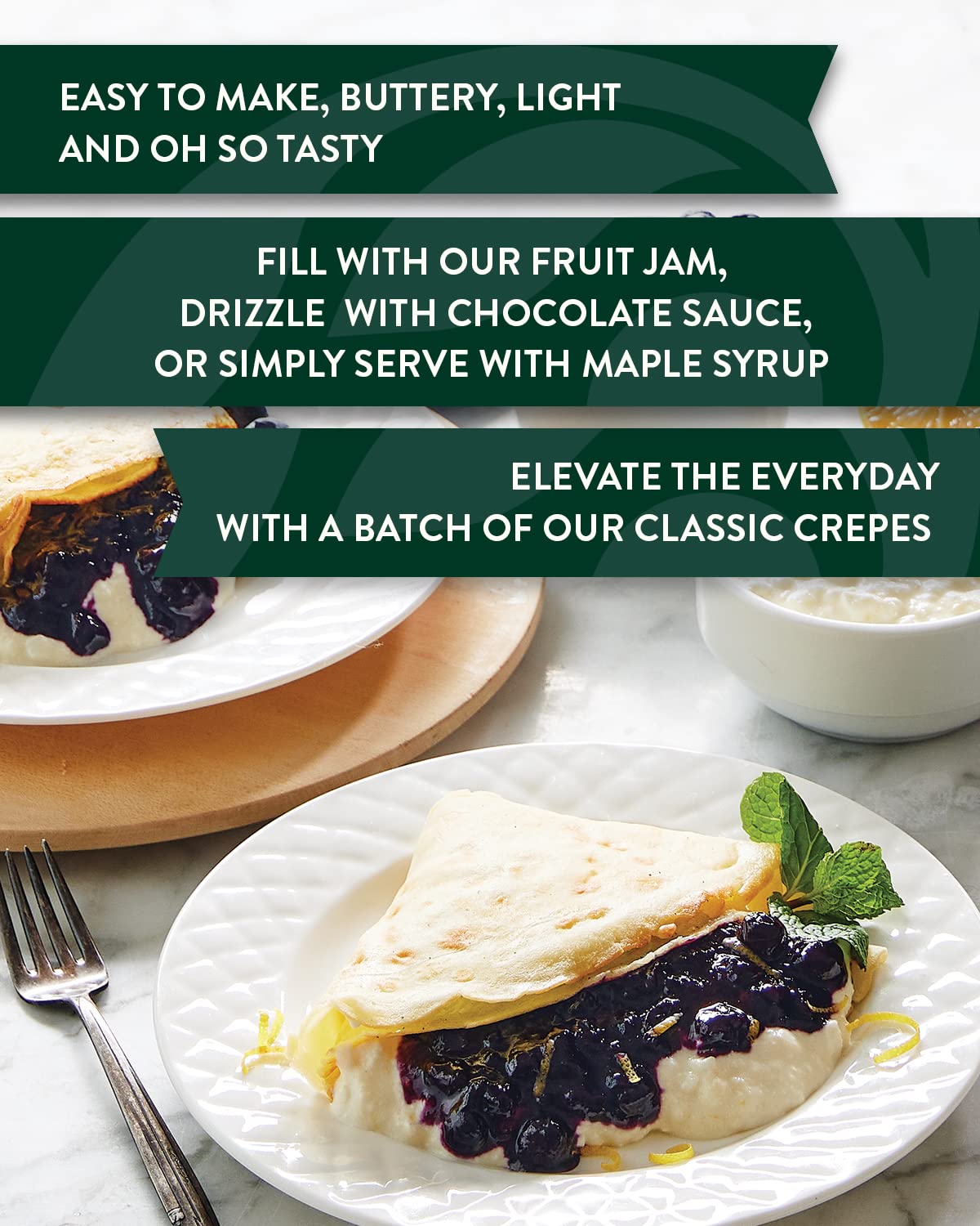 Stonewall Kitchen Traditional Crepe Mix - 2 Pack (33 oz) | Easy Homemade Crepe Batter for Breakfast, Desserts & Brunch | Perfect for French Cuisine Lovers