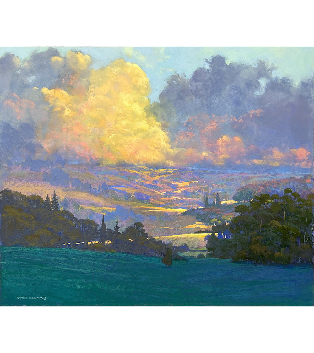 Original Pastel Painting 'Kula Color Harmony' by Michael Clements - 26x30 Inches Wall Art for Living Room, Bedroom & Office Decor