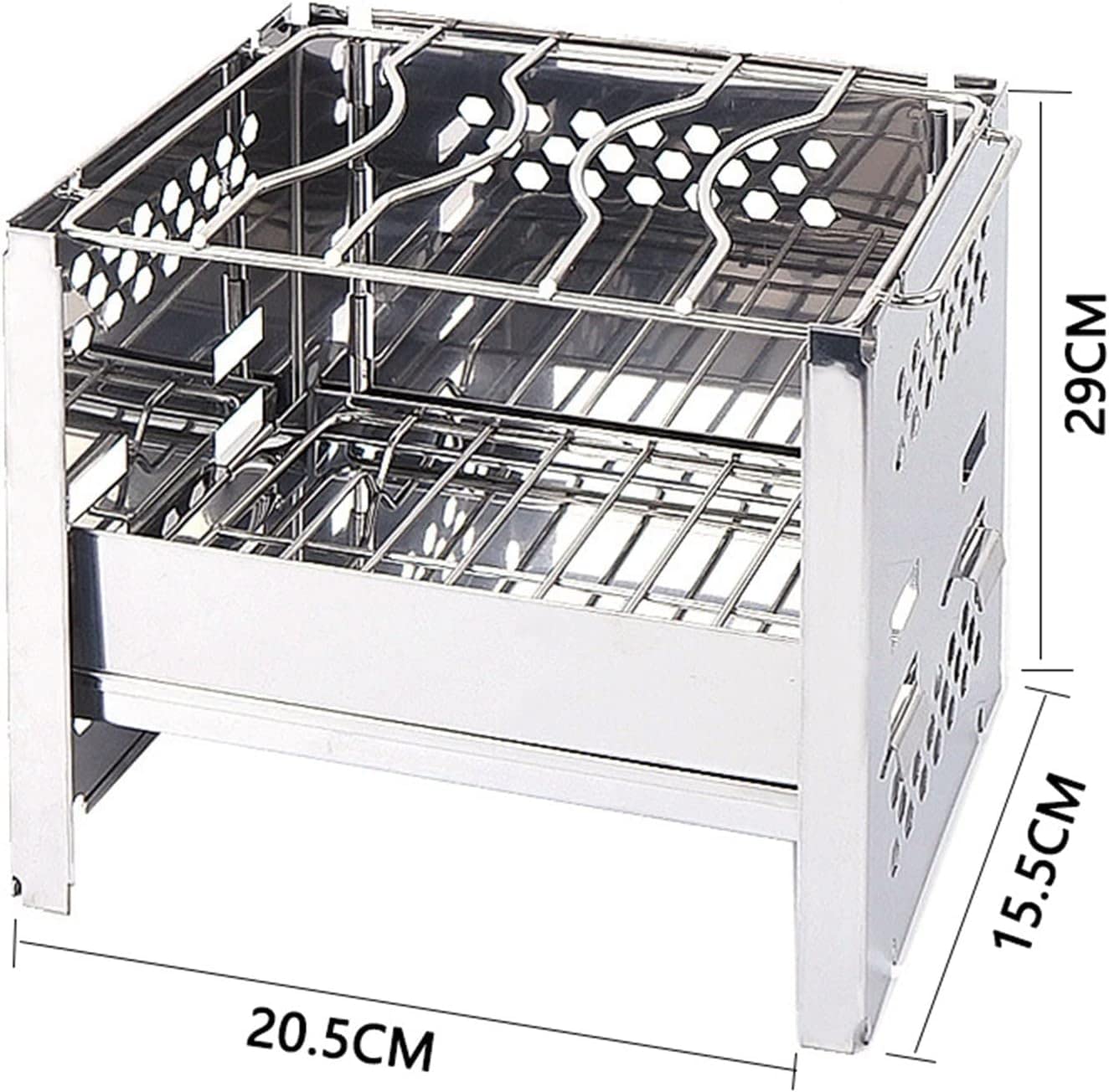 Portable Stainless Steel Gas Grill with Non-Stick Surface - Folding BBQ Stove for Outdoor Camping, Picnics & Backyard Barbecues | Perfect for Tailgating, Beach Parties & RV Trips