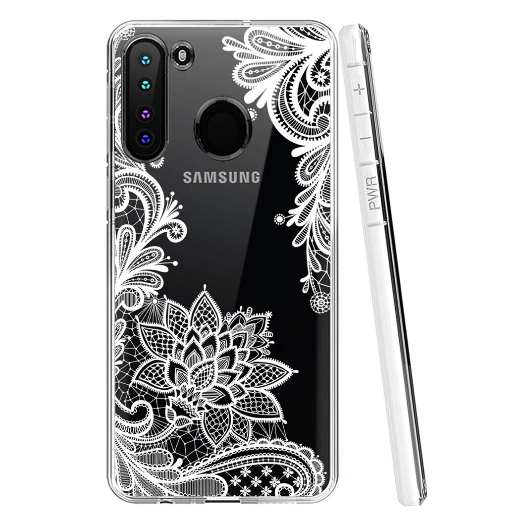 Samsung Galaxy A21 Phone Case - Slim Shockproof Clear Floral TPU Protective Cover for Women (Not Compatible with A21S) | Perfect for Everyday Use, Work & Travel Protection