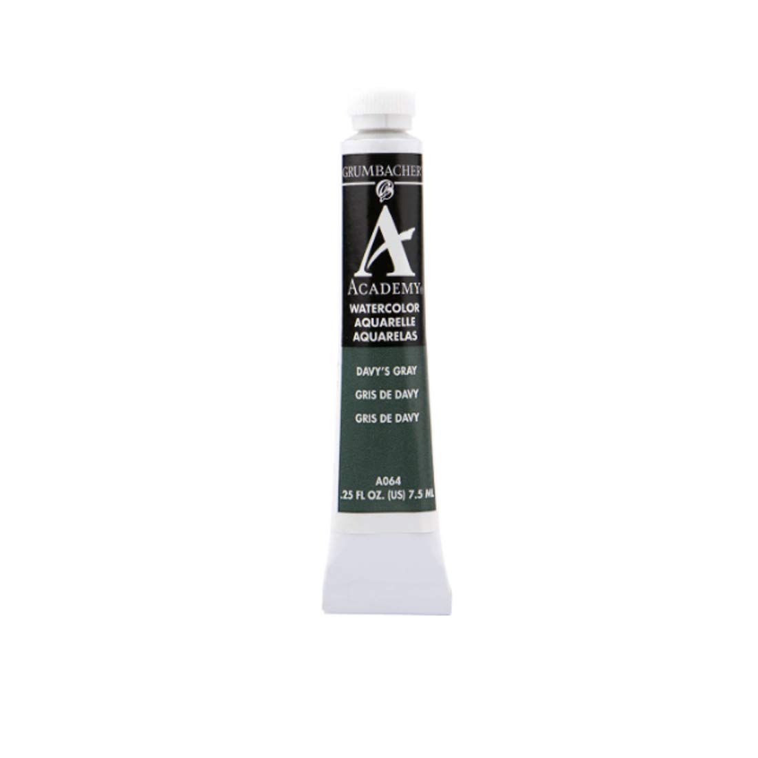 Grumbacher Academy Watercolor Paint - 7.5ml Tube (Davy's Gray) | Professional Artist Grade Watercolors for Painting, Sketching & Mixed Media Art
