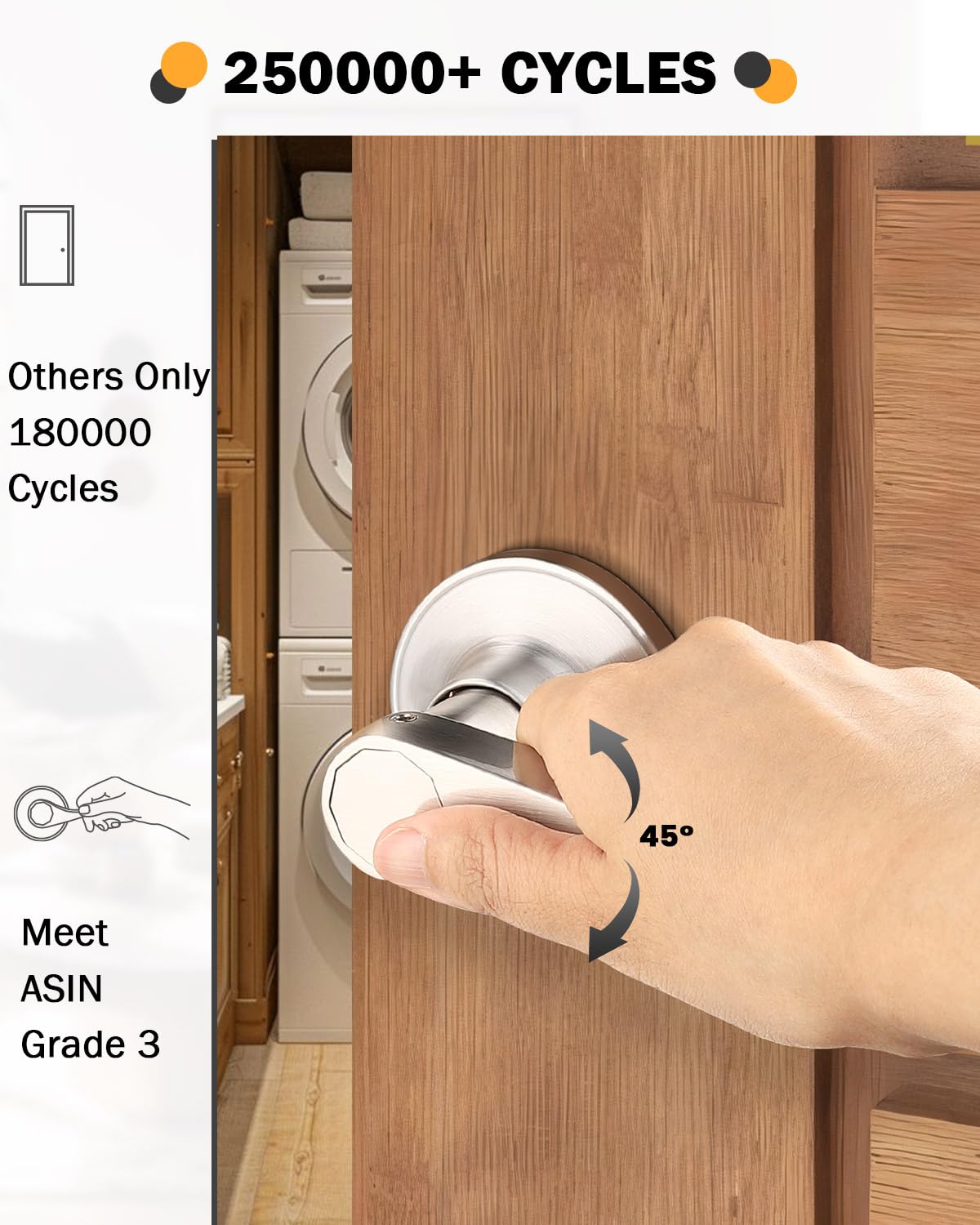 Gobrico 15 Pack Brushed Nickel Interior Door Handles - Wave Style Passage Door Levers, Keyless Hall & Closet Door Locksets Knobs for Home, Office & Bedroom Doors