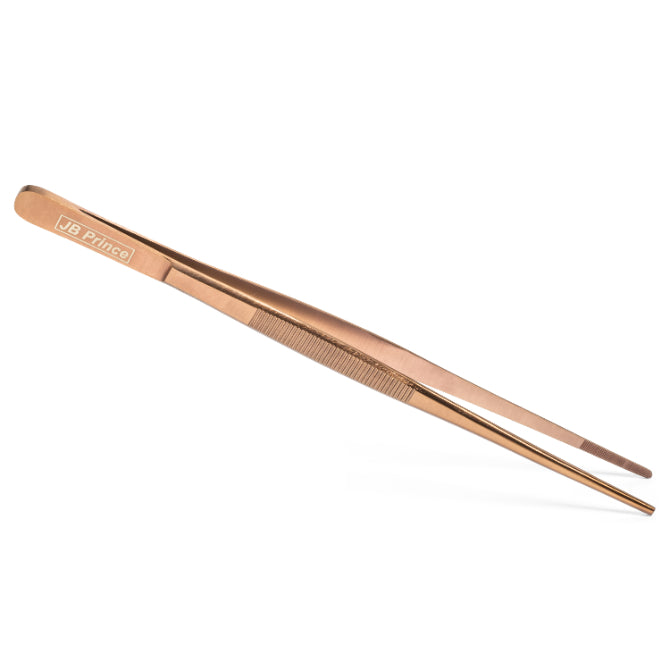 JB Prince 10 Inch Straight Tip Tweezers - Professional Stainless Steel Tweezers for Cooking, Baking, Sugar Art & Candy Making - Perfect Kitchen Tool for Chefs & Home Bakers