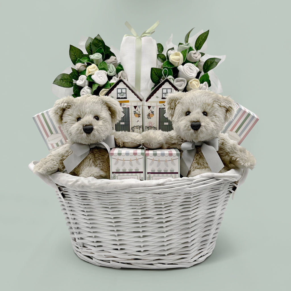 Berkeley Bear Twins Laundry Hamper - Stylish & Durable Clothes Storage Basket for Nursery, Kids Room, or Bedroom Organization
