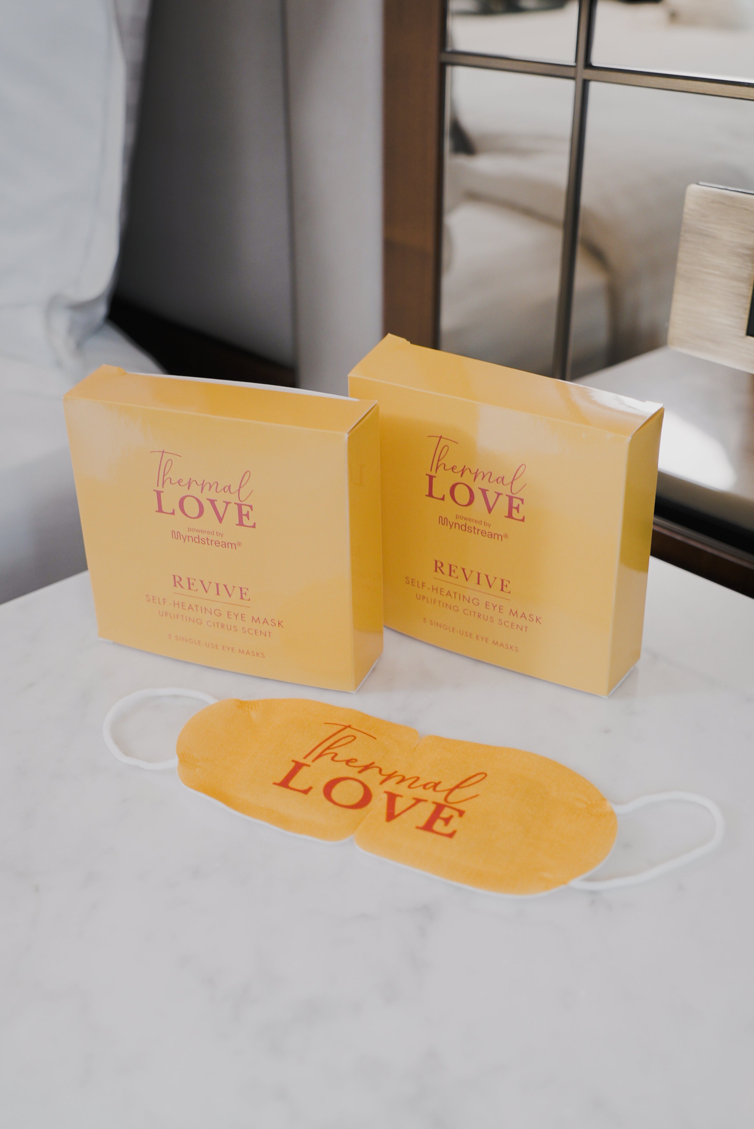 Revitalizing Self-Heating Eye Mask with Citrus Aroma - Soothing Warmth for Relaxation, Stress Relief & Better Sleep - Perfect for Travel, Work Breaks & Home Spa