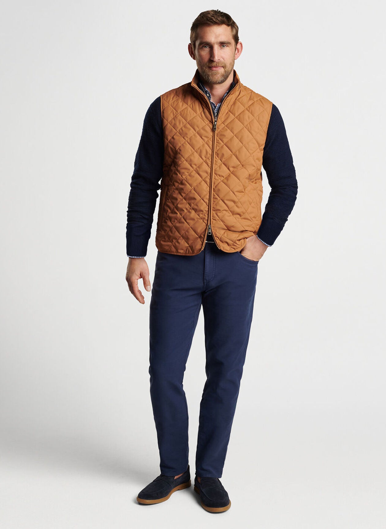 PETER MILLAR ESSEX VEST | Men's Lightweight Quilted Down Vest | Water-Resistant Winter Jacket for Outdoor Activities & Casual Wear