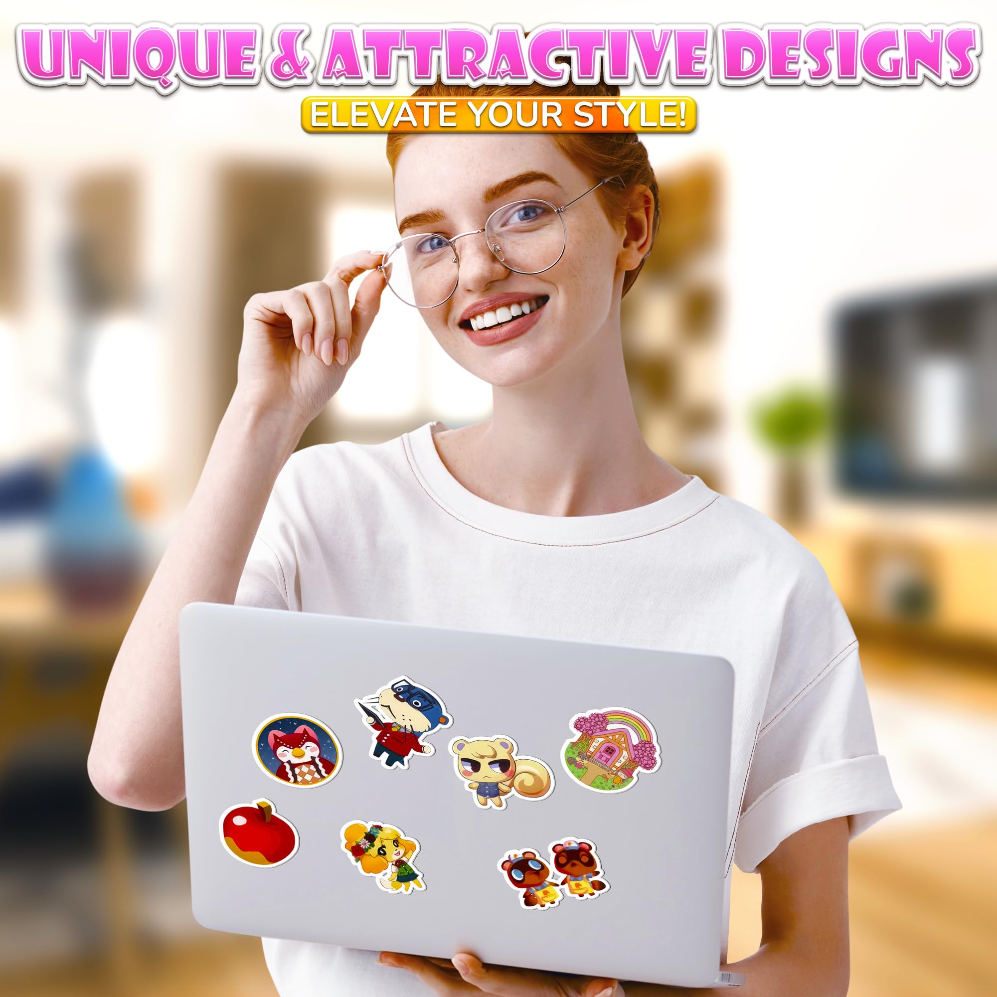 150Pcs Cute Animal Water Bottle Stickers - Waterproof Vinyl Decals for Bottles, Cars, Laptops, Bikes, Luggage & Skateboards - Fun Aesthetic Stickers for Kids & Adults - Perfect for School, Work, Travel & DIY Projects