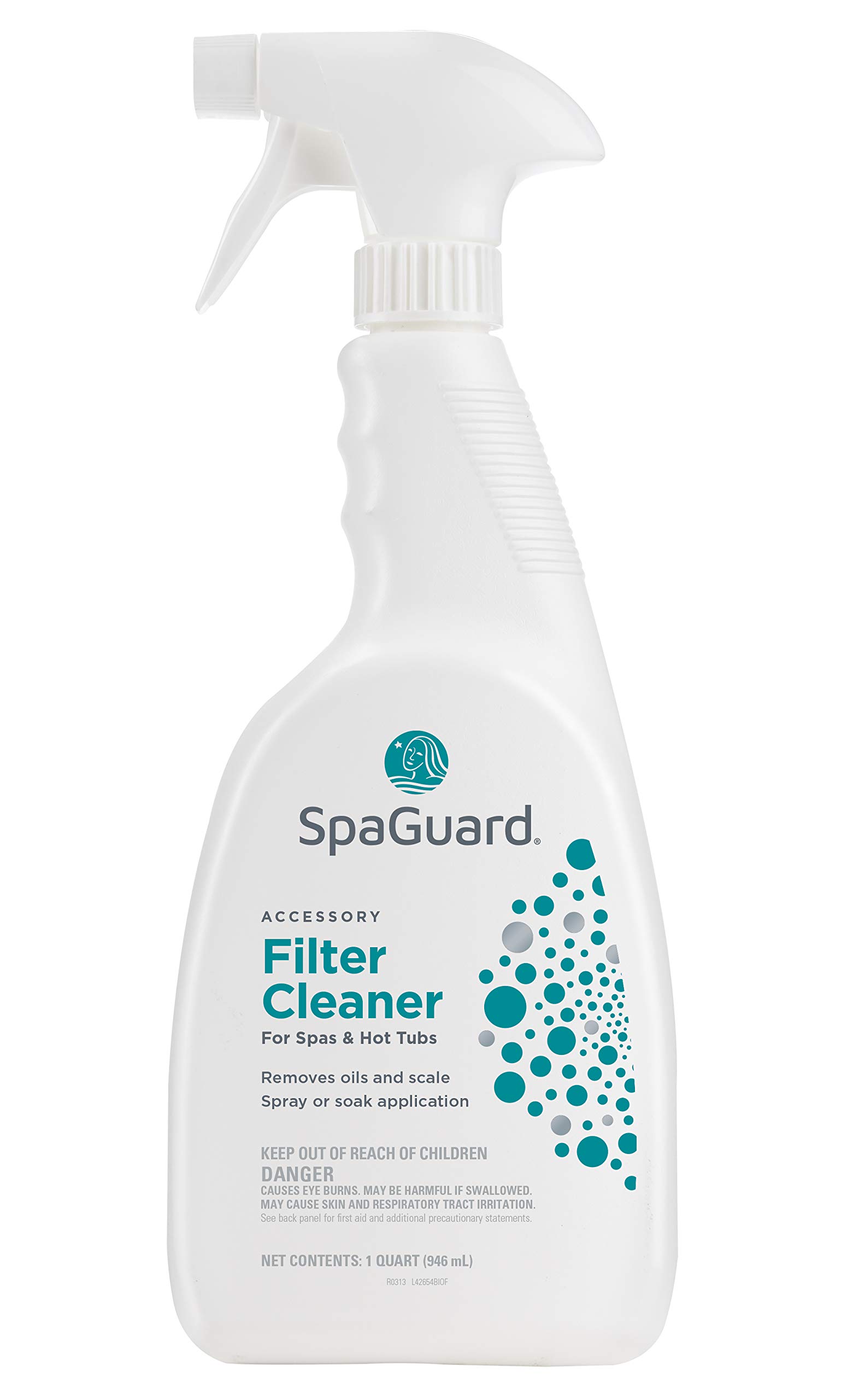 SpaGuard Filter Cleaner (1 Quart) - Removes Oils & Debris, Extends Filter Life - Perfect for Hot Tubs, Spas & Pool Maintenance