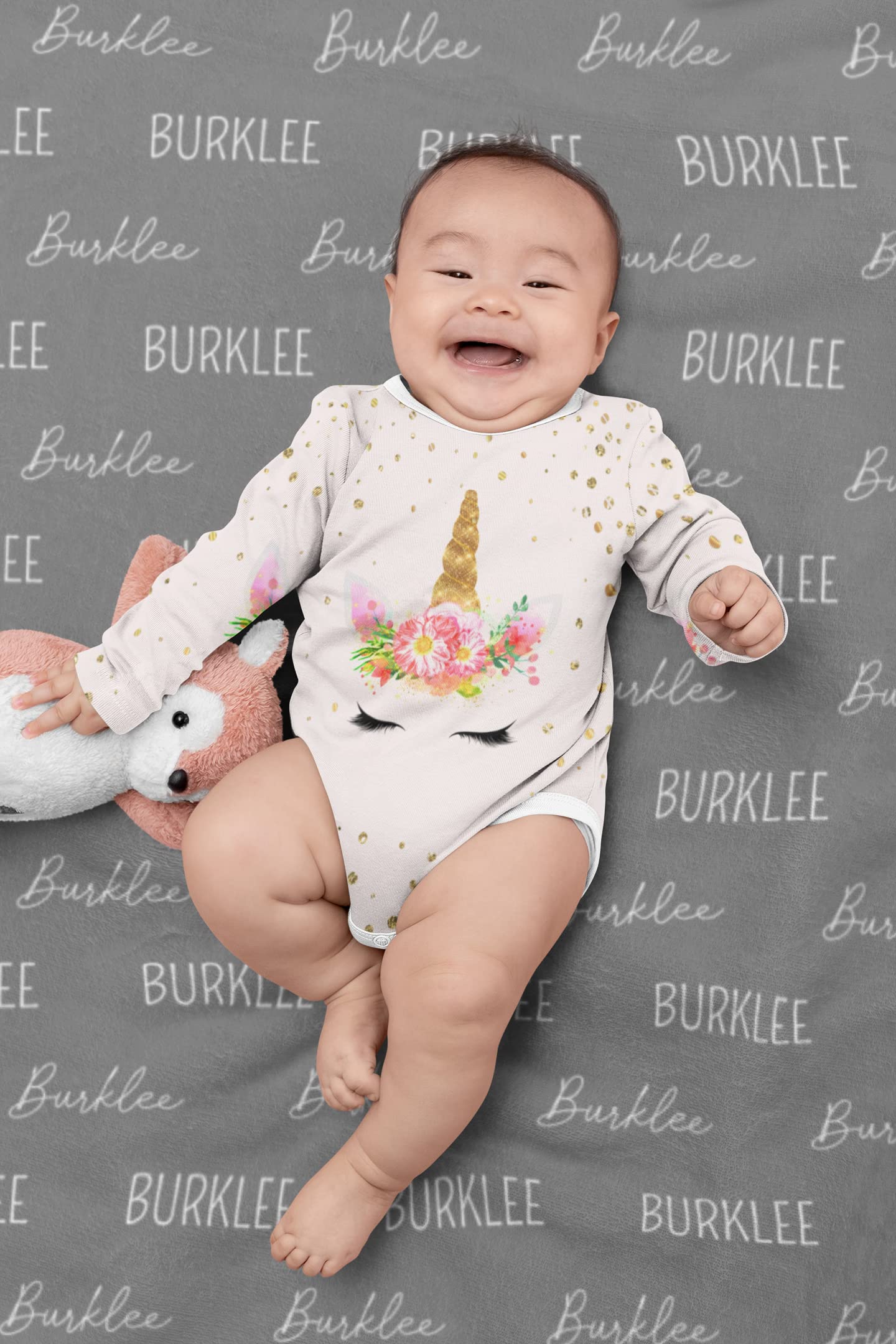 **Personalized Baby Blanket with Custom Name - Soft & Cozy Newborn Gift for Boys & Girls - Perfect for Baby Showers, Monthly Milestones, and Special Keepsakes**