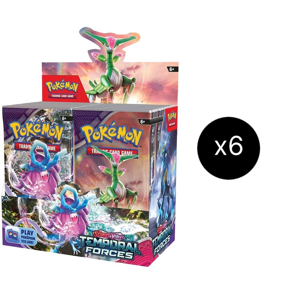 Temporal Forces Booster Box Sealed Case (6 Boxes) - Pokemon TCG Booster Packs for Collectors & Players - Perfect for Tournaments, Gifts & Trading