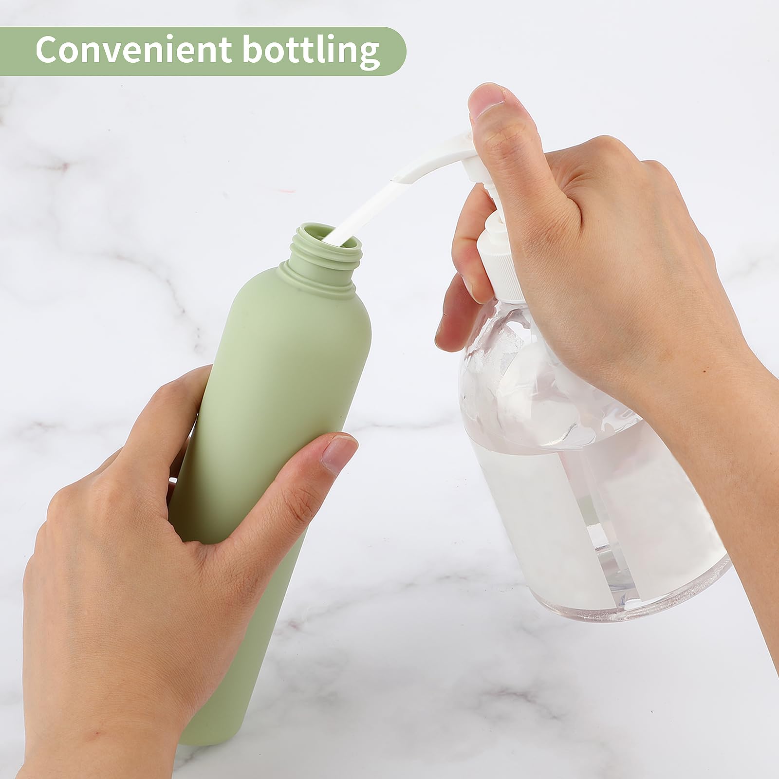 WLLHYF 2 Pack Refillable Squeeze Bottles (260ml) - Leak-Proof Travel Containers for Shampoo, Lotion & Creams | BPA-Free Plastic with Flip Top Cap | Perfect for Toiletries, Gym & Air Travel (Green & Blue)