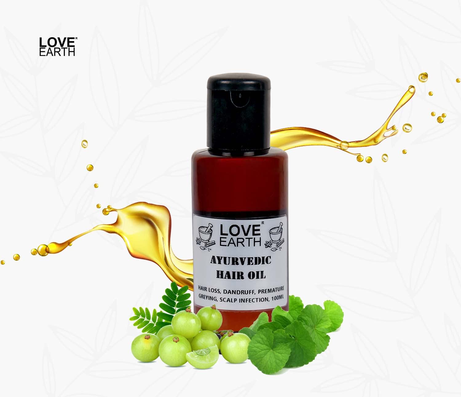 Organic Ayurvedic Hair Oil with Brahmi, Amla & Shikakai - 100ml Natural Treatment for Stronger, Shinier Hair - Promotes Hair Growth & Reduces Hair Fall - Perfect for Daily Hair Care & Scalp Massage