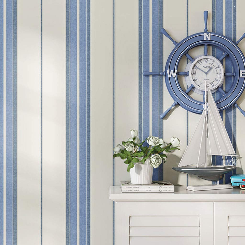 Mediterranean Cartoon Sky Blue Wallpaper for Kids Room - Eco-Friendly Pure Paper Wall Stickers for Boy & Girl Bedroom Decor | Nursery, Playroom, Children's Bedroom Wall Design