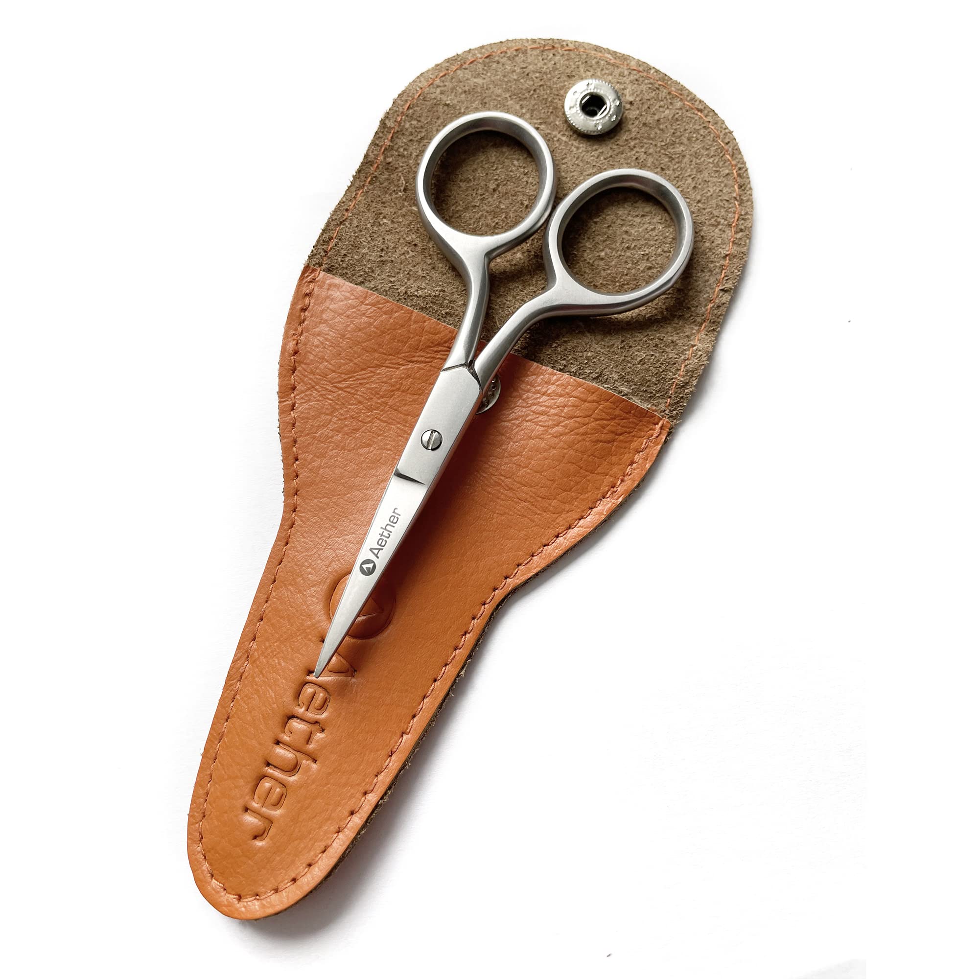 Premium Aether Cuticle Scissors - Ultra Sharp Stainless Steel Nail & Eyebrow Grooming Scissors for Professional Beard Trimming, Hair Cutting & Manicure Tools - Perfect for Home Salon & Personal Grooming Kit
