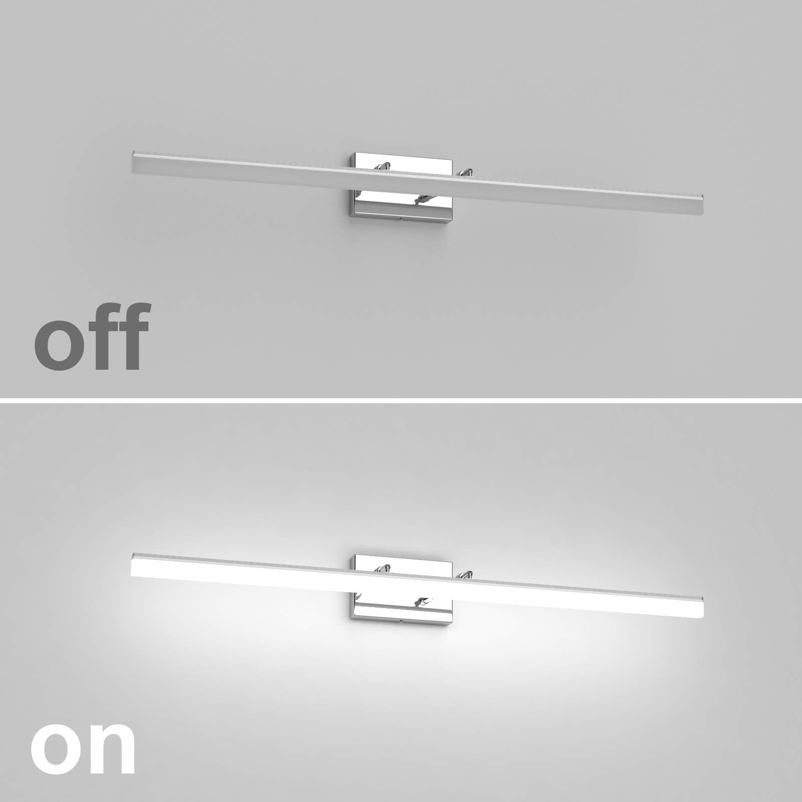 Aipsun 40 Inch Modern LED Vanity Light - Adjustable Bathroom Light Fixture with Chrome Finish, 5500K Daylight - Perfect for Bathroom Mirror Lighting, Dressing Room, and Makeup Area