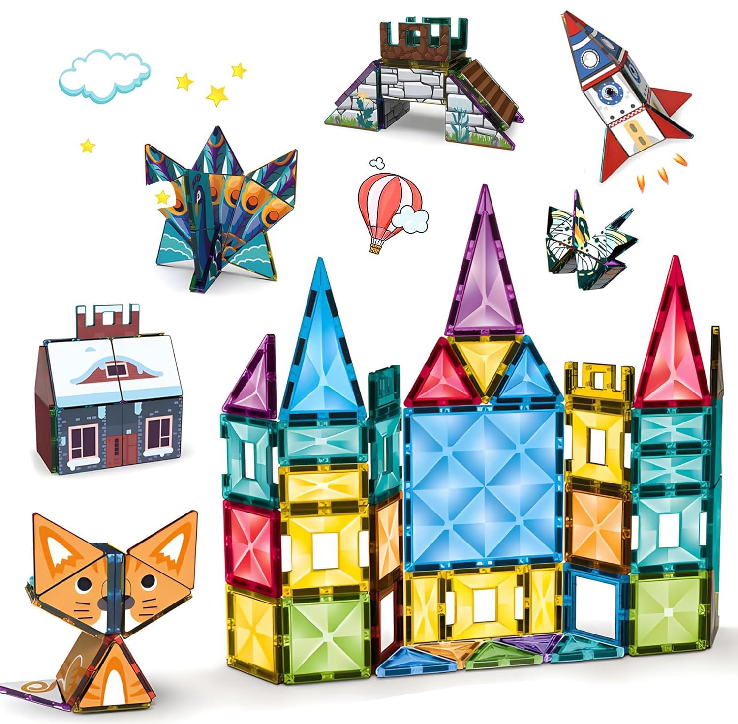 99 PCS Magnetic Building Blocks for Kids - STEM Educational Toys for 3-8 Year Olds | 3D Magnetic Tiles Set for Preschool Learning & Sensory Play | Perfect Gift for Boys & Girls | Great for Classroom, Home Play & Creative Development