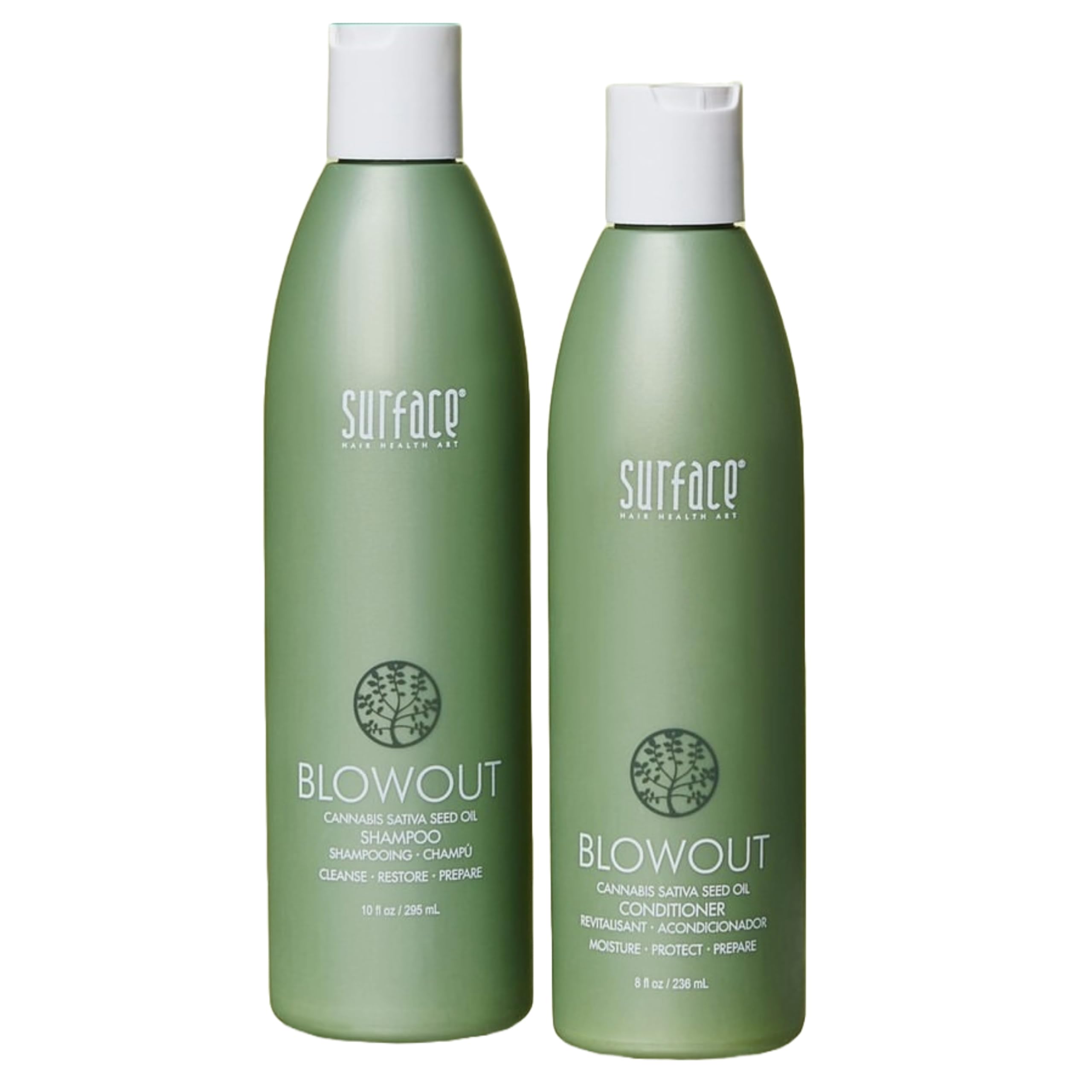 Organic Surface Hair Blowout Shampoo & Conditioner Set with Babassu Oil - Volumizing Hair Care for Women & Men - Perfect for Salon-Style Blowouts at Home