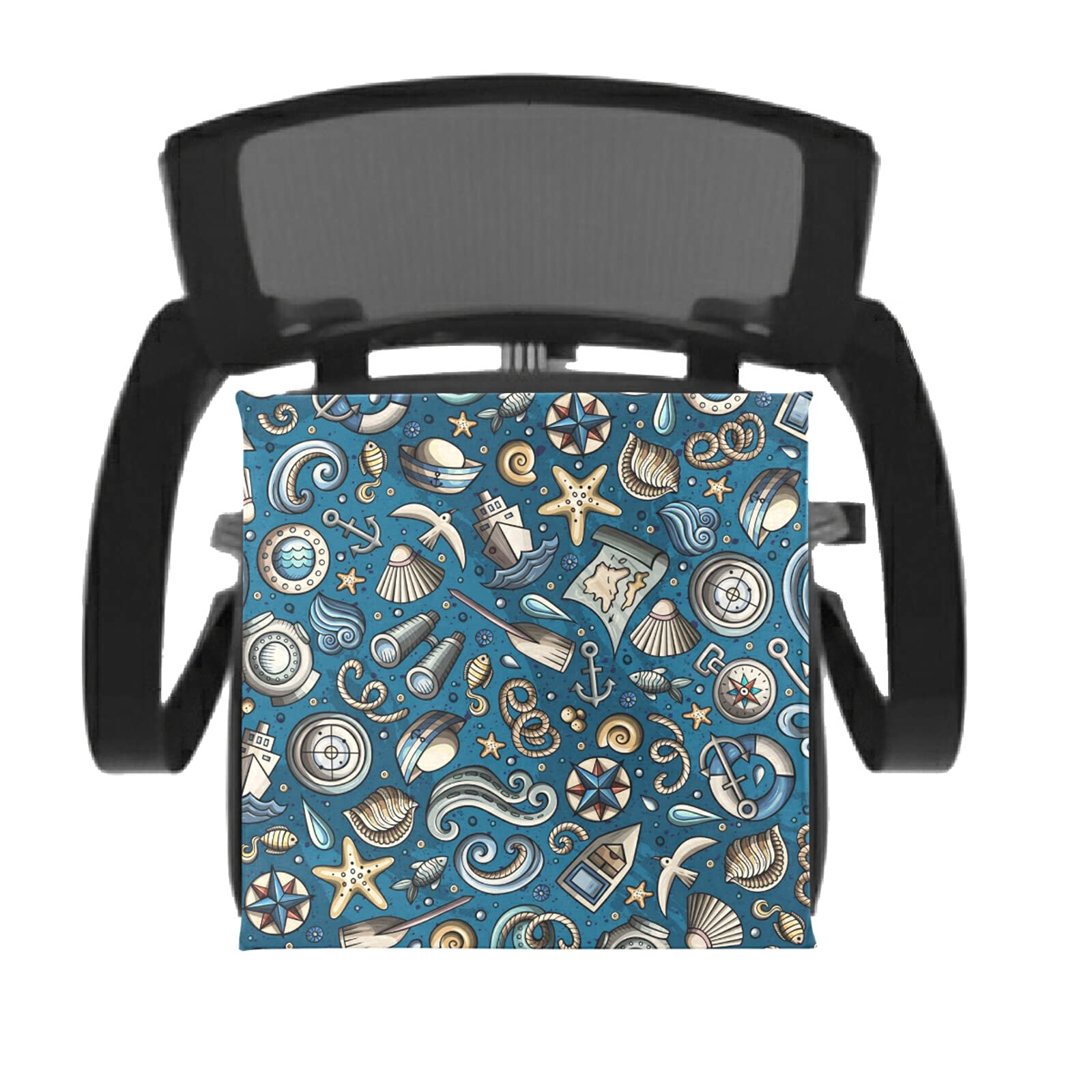 Cute Nautical Memory Foam Chair Cushion - Washable Comfort Seat Pad for Dining, Kitchen & Office Chairs - Perfect for Home, Office & Boat Decor
