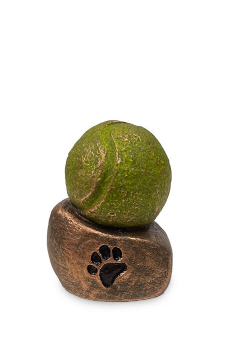 Premium Pet Cremation Urn - Tennis Ball Design with Pawprint | Memorial Keepsake for Dogs & Cats | Perfect for Home Display & Pet Memorial Ceremonies