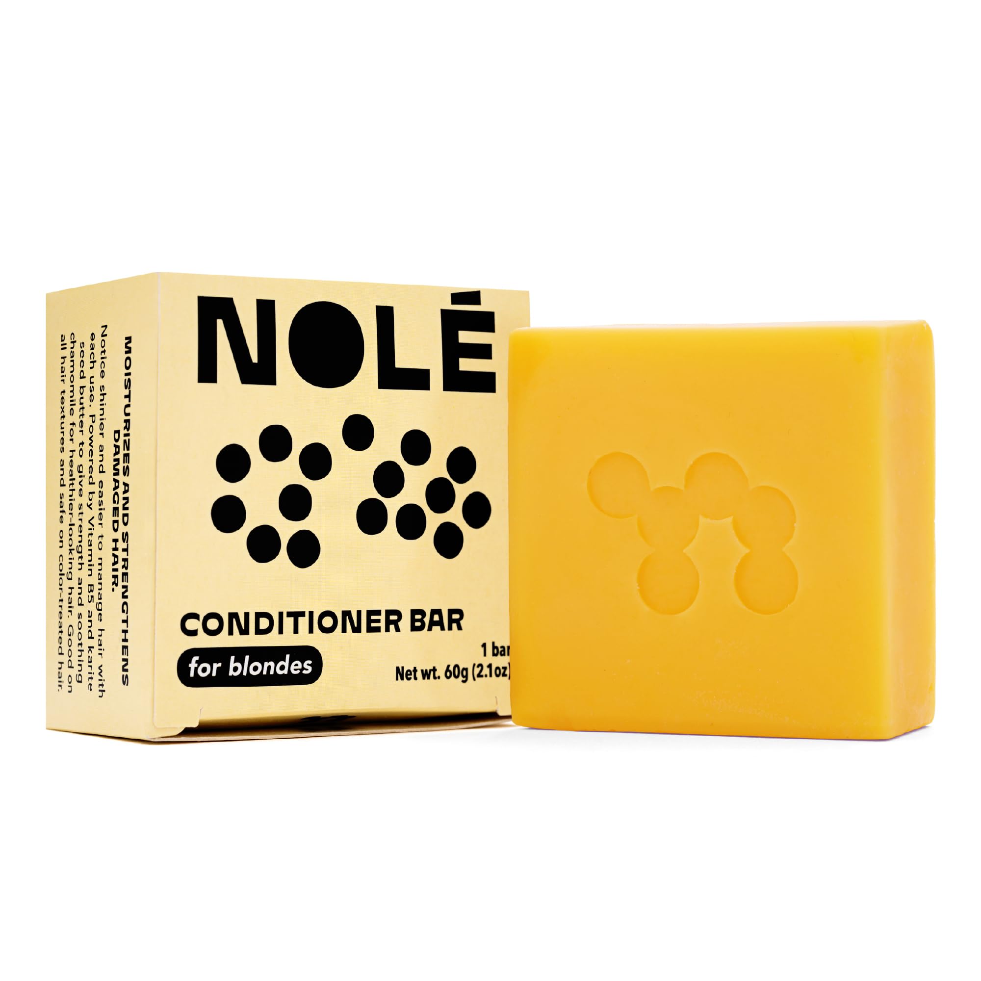 NOLE CARE Chamomile & Batana Oil Blonde Hair Conditioner Bar (2.12 Oz) - Sustainable, PH Balanced, Rice Protein Treatment for Blonde & Color-Treated Hair | Plastic-Free, Vegan, Silky Smooth Hair Care | Perfect for Travel, Gym & Eco-Friendly Lifestyle