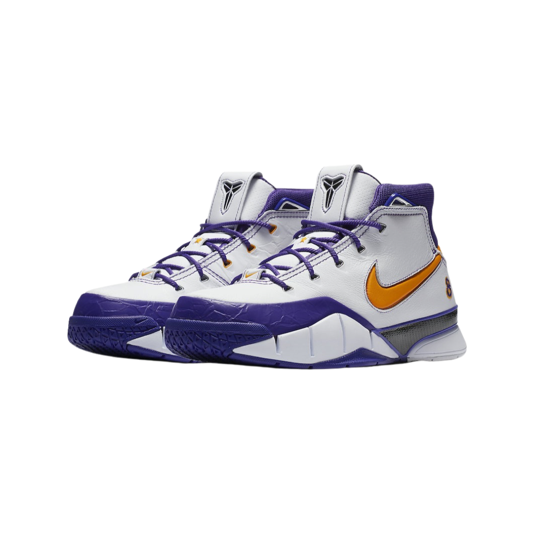 Nike Kobe 1 Protro Basketball Shoes - White/Del Sol/Varsity Purple | High-Performance Court Sneakers for Men | Perfect for NBA Games, Training & Streetwear Fashion