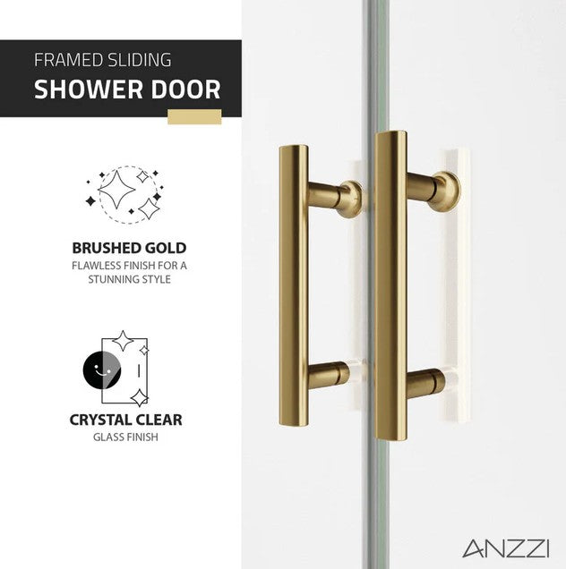 Anzzi SD AZ15 01BG Enchant Framed Sliding Shower Door - 70