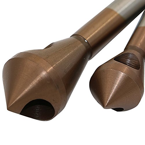 High-Speed Steel M35 Countersink Deburring Drill Bit for Metal & Stainless Steel - Taper Chamfering Hole Saw Cutter with Round Handle (15mm & 20mm, Brown) - Perfect for Metalworking, Woodworking, and DIY Power Drill Projects