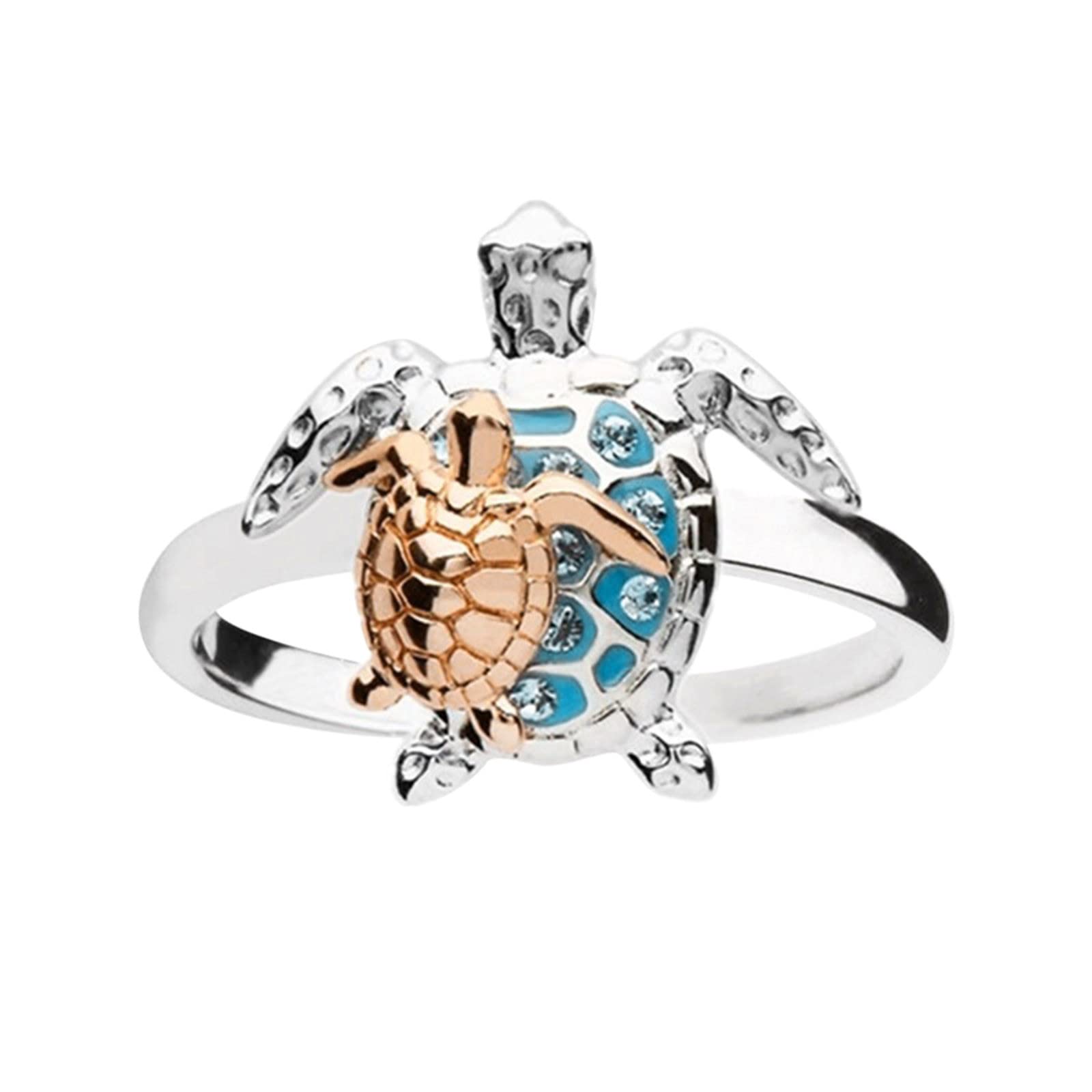 Rose Gold Sea Turtle Ring for Women - Mother's Day Jewelry Gift, Size 7 - Perfect for Beach Weddings, Ocean-Themed Parties & Nature Lovers