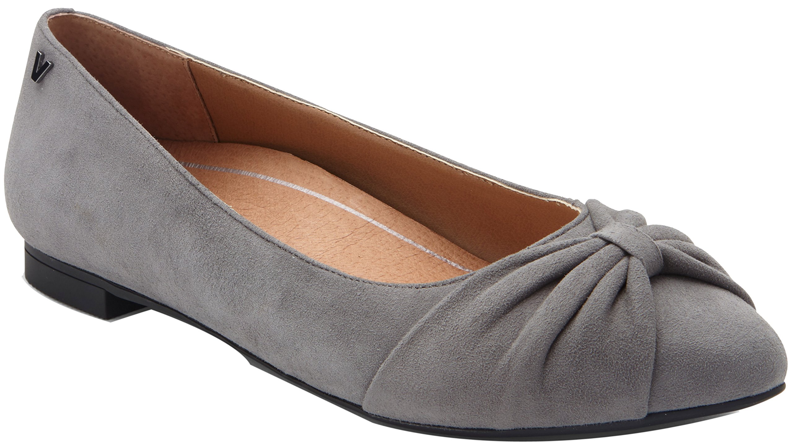 Vionic Gem Gramercy Women's Ballet Flats - Comfortable Slip-On Shoes for Women, Charcoal Grey, Size 8.5 Medium (US) - Perfect for Work, Travel & Everyday Wear