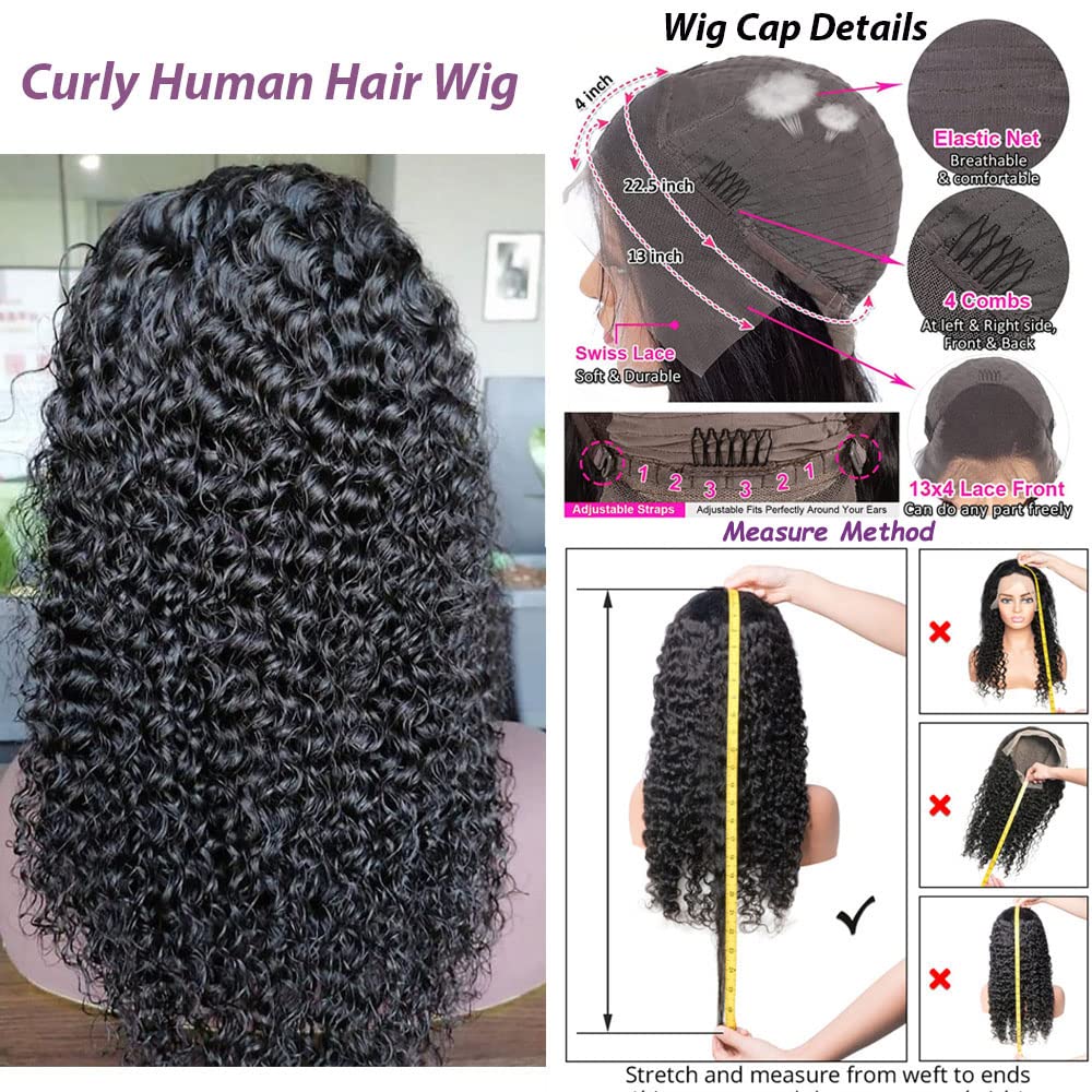 30 Inch Brazilian Human Hair Lace Front Wig - Pre Plucked with Baby Hair, 13x4 HD Lace, 180% Density, Kinky Curly, Glueless, Natural Black | Perfect for Daily Wear, Cosplay, and Special Occasions