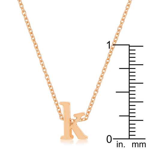 Rose Gold Initial K Pendant Necklace - Personalized Jewelry Gift for Women, Elegant Monogram Necklace for Everyday Wear, Birthday, Anniversary & Special Occasions