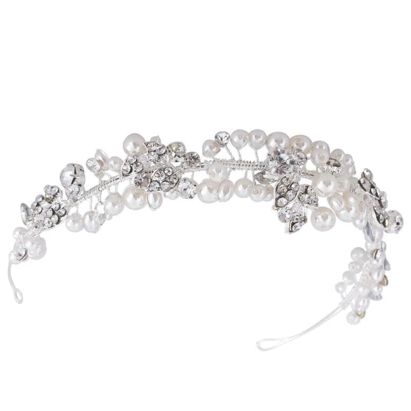 Sparkling Crystal Bridal Headband with Ivory Pearls - Elegant Wedding Tiara 7261 | Perfect for Brides, Prom, Pageants & Formal Events