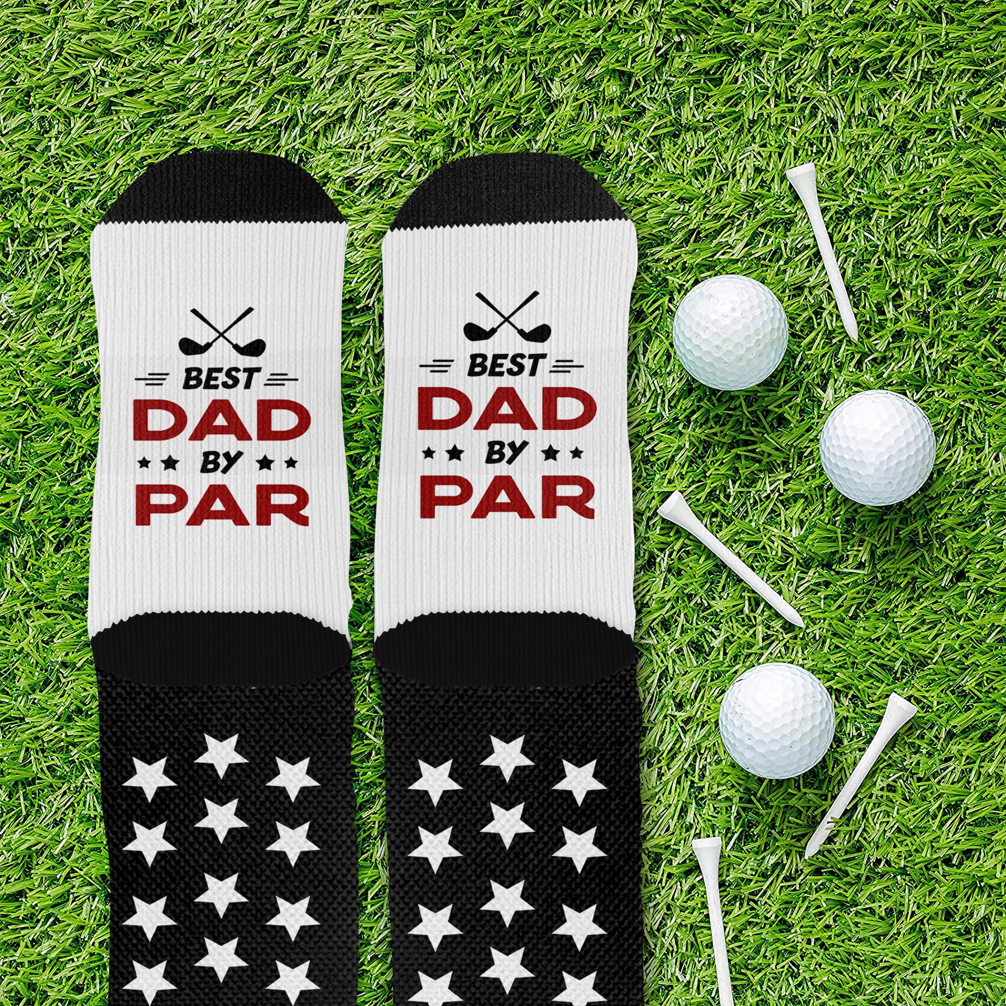 LASFOUR Personalized Funny Golf Socks for Men - Novelty Crazy Socks with Custom Designs - Perfect Golf Gifts for Golfers & Golf Lovers - Great for Golf Tournaments, Father's Day & Birthday Presents