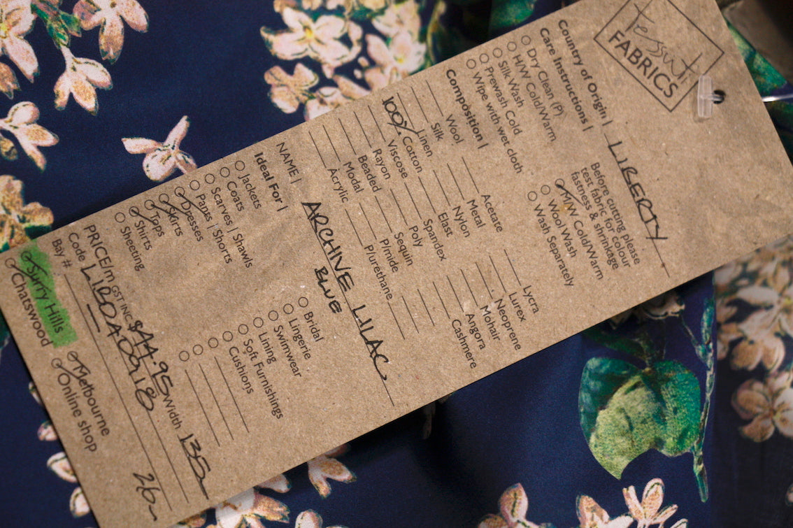 Liberty of London Archive Lilac Navy Floral Print Fabric - Perfect for Dresses, Scarves & Home Decor
