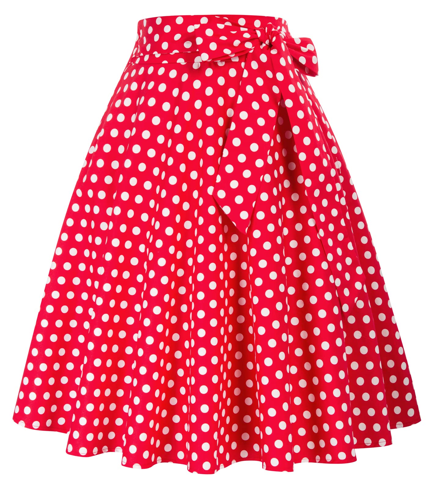 Belle Poque Women's High Waist A-Line Skirt with Pockets - Flared Midi Skater Skirt for Casual, Office & Party Wear | Vintage Style Summer Skirt