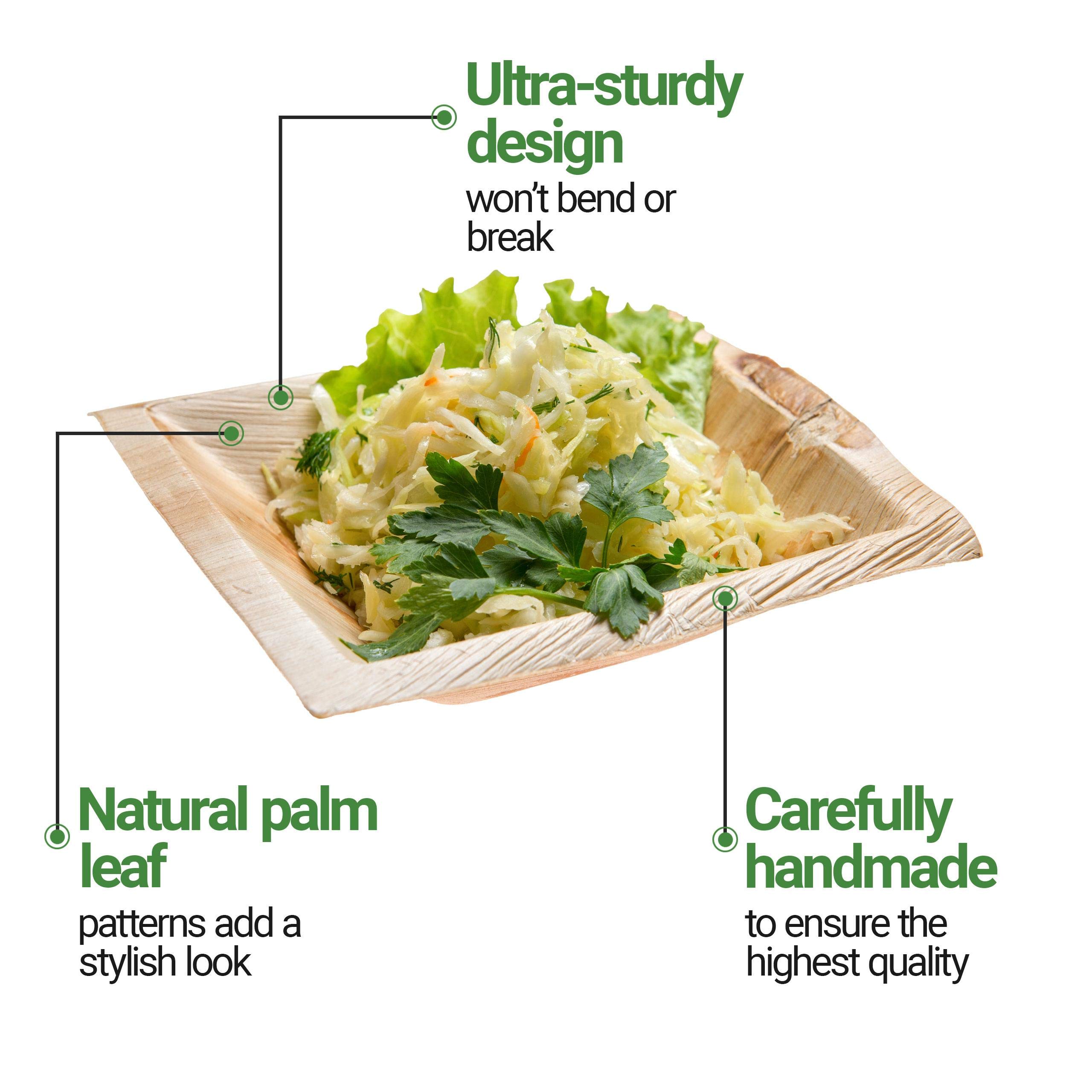 Restaurantware Indo 12oz Square Palm Leaf Bowls - 100 Pack Microwave & Oven Safe, Freezer Friendly Sustainable Areca Bowls for Soup, Salad, Hot & Cold Foods - Perfect for Restaurants, Catering & Eco-Friendly Dining