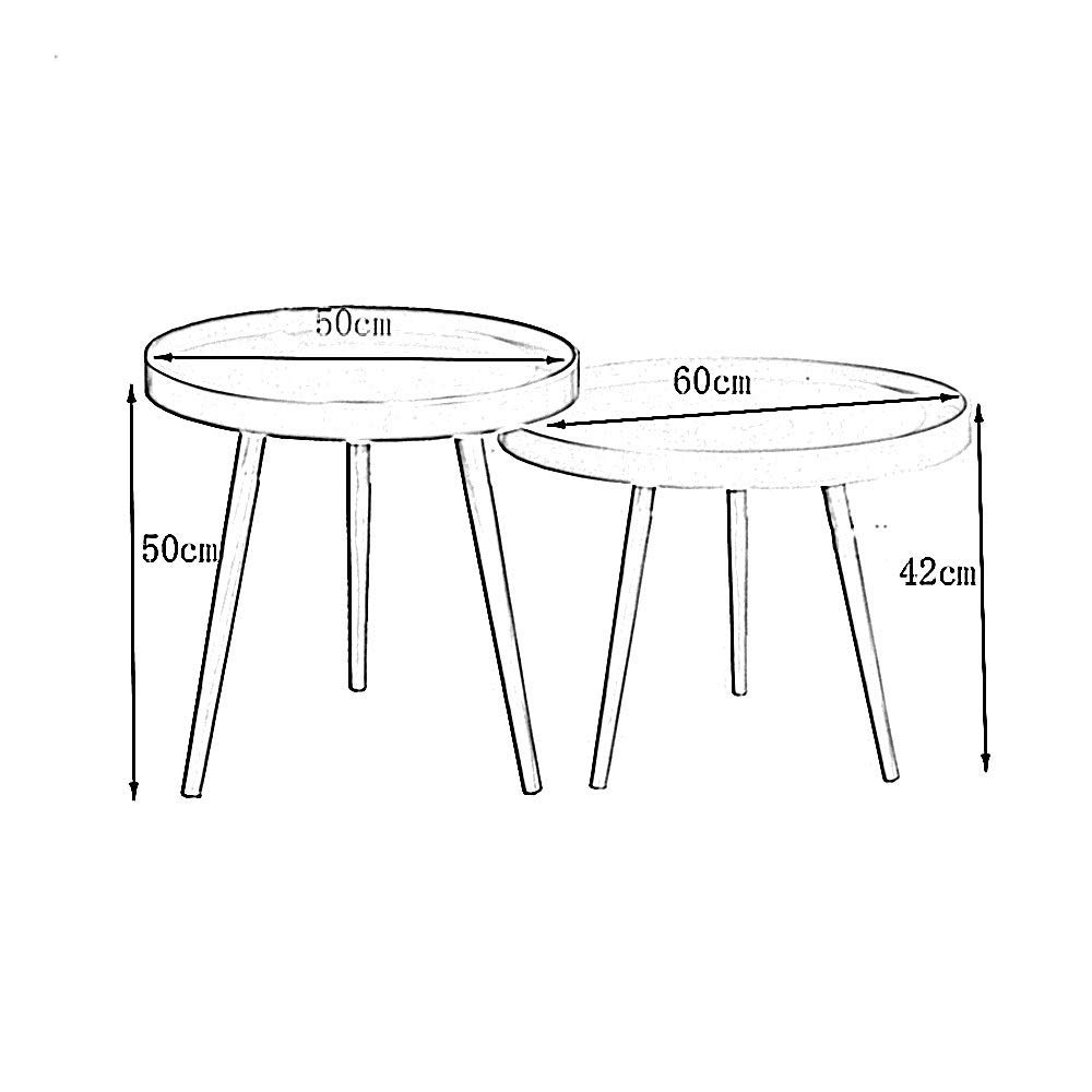 2-Piece Round Coffee Table Set - Solid Wood Nesting Side Tables for Living Room, Office Desk & Home Decor - Perfect for Small Spaces, Coffee Break, and Stylish Interior Design