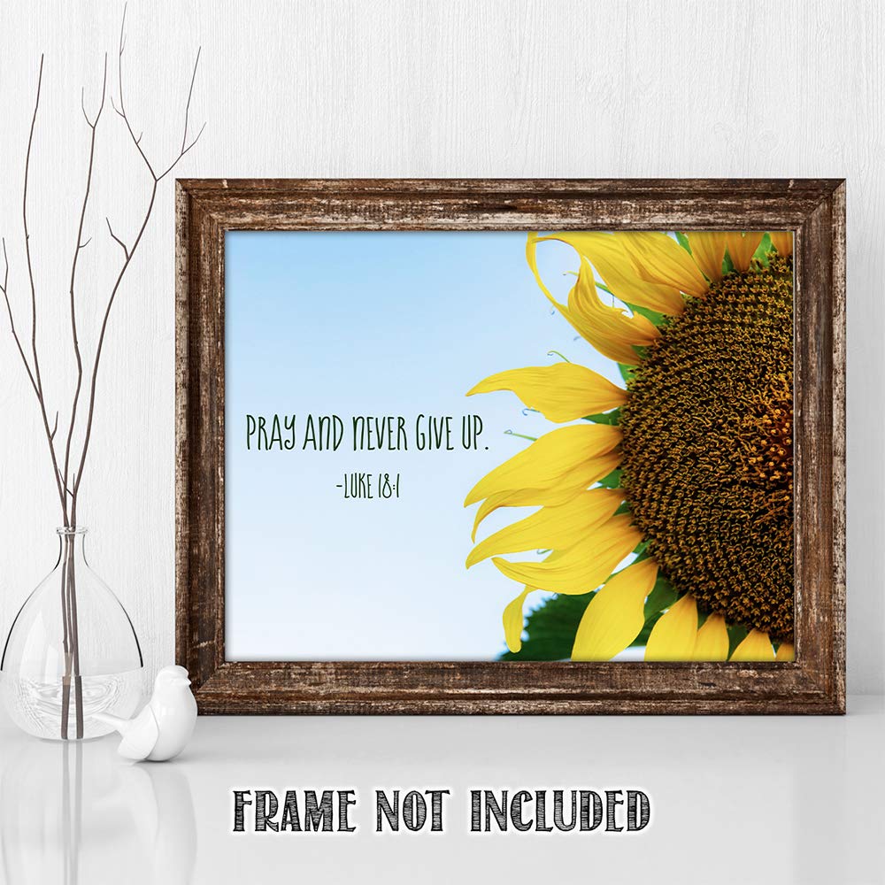 TJ Originals - Luke 1:45 Bible Verse Wall Art Print | Blessed is She Christian Scripture Decor | 11x14 Unframed Religious Home & Office Decor | Perfect Christian Gift for Women, Bible Study, Prayer Room & Faith-Based Weddings (Sunflower Design)