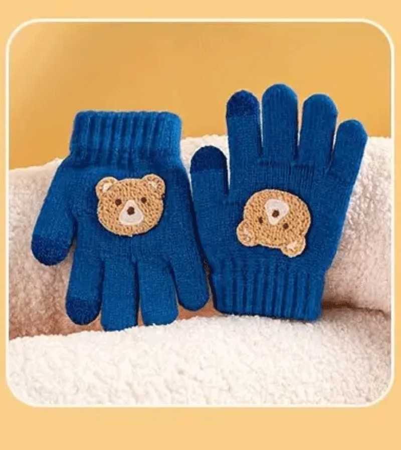 Soft & Warm Teddy Bear Alpaca Gloves for Women & Men - Cozy Winter Knit Gloves with Cute Bear Design - Perfect for Cold Weather, Outdoor Activities & Gifts