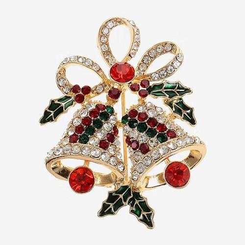 Monet Jewelry Multi-Color Christmas Glass Bell Brooch Pin - Festive Holiday Accessory for Parties, Gifts & Tree Decorations