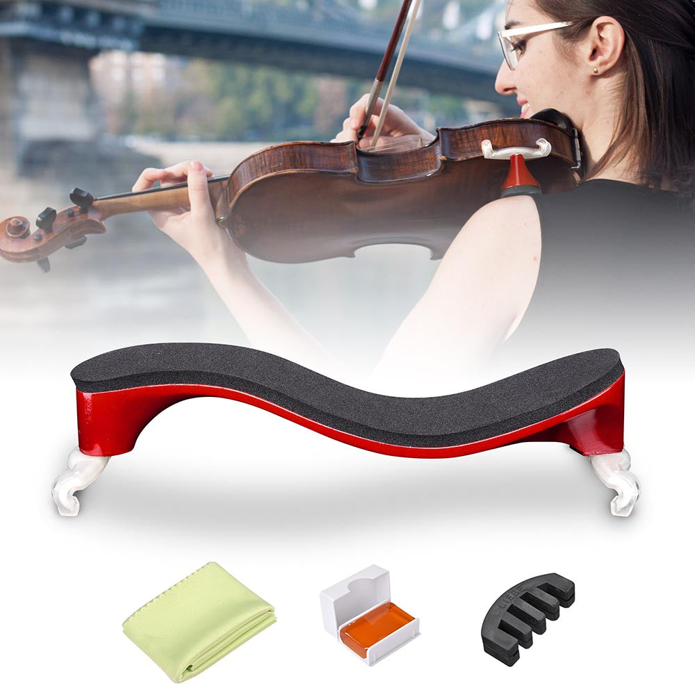 Premium Maple Wood Violin Shoulder Rest for 4/4 & 3/4 Size - Comfortable Sponge Padding - Perfect for Students & Professional Musicians - Ideal for Practice, Performances & Orchestra Rehearsals